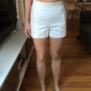 Zara High-Waisted White Shorts